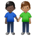 👨🏿‍🤝‍👨🏽 men holding hands: dark skin tone, medium skin tone display on Samsung